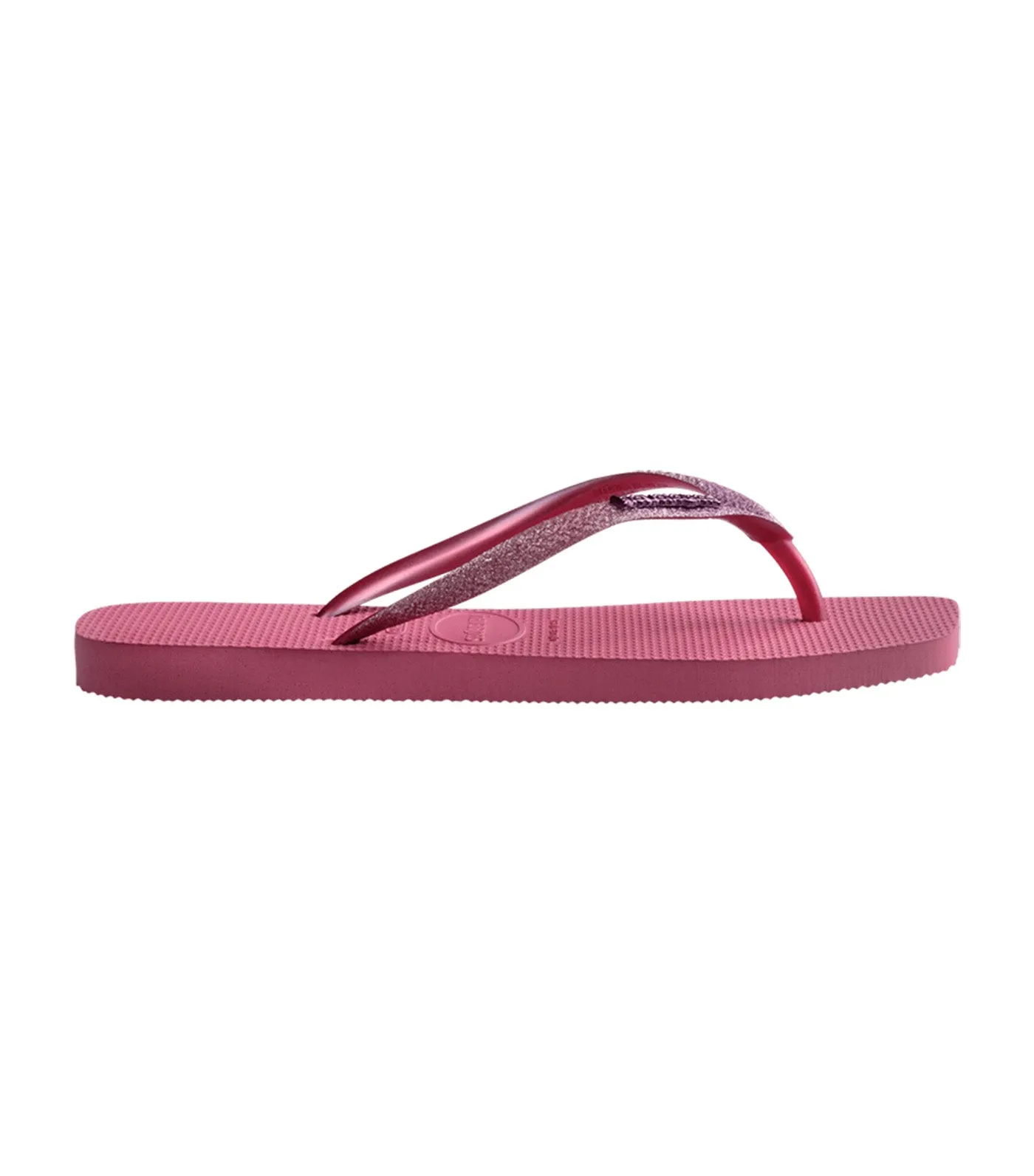 Slim Square Glitter Flip Flops Velvet Rose