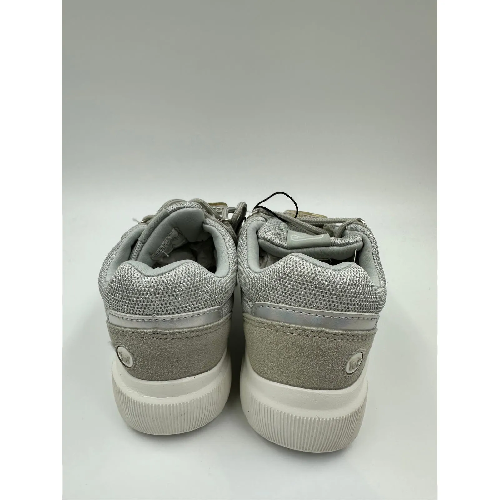 Small Kid Size 13, Silver Sneaker w/ Sparkles, Gray Suede Trim & Star Charm