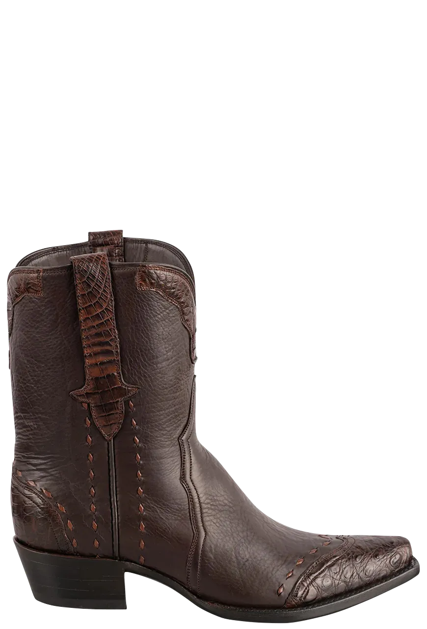 Stallion Women's Caiman & Italian Calf Boots - Chocolate