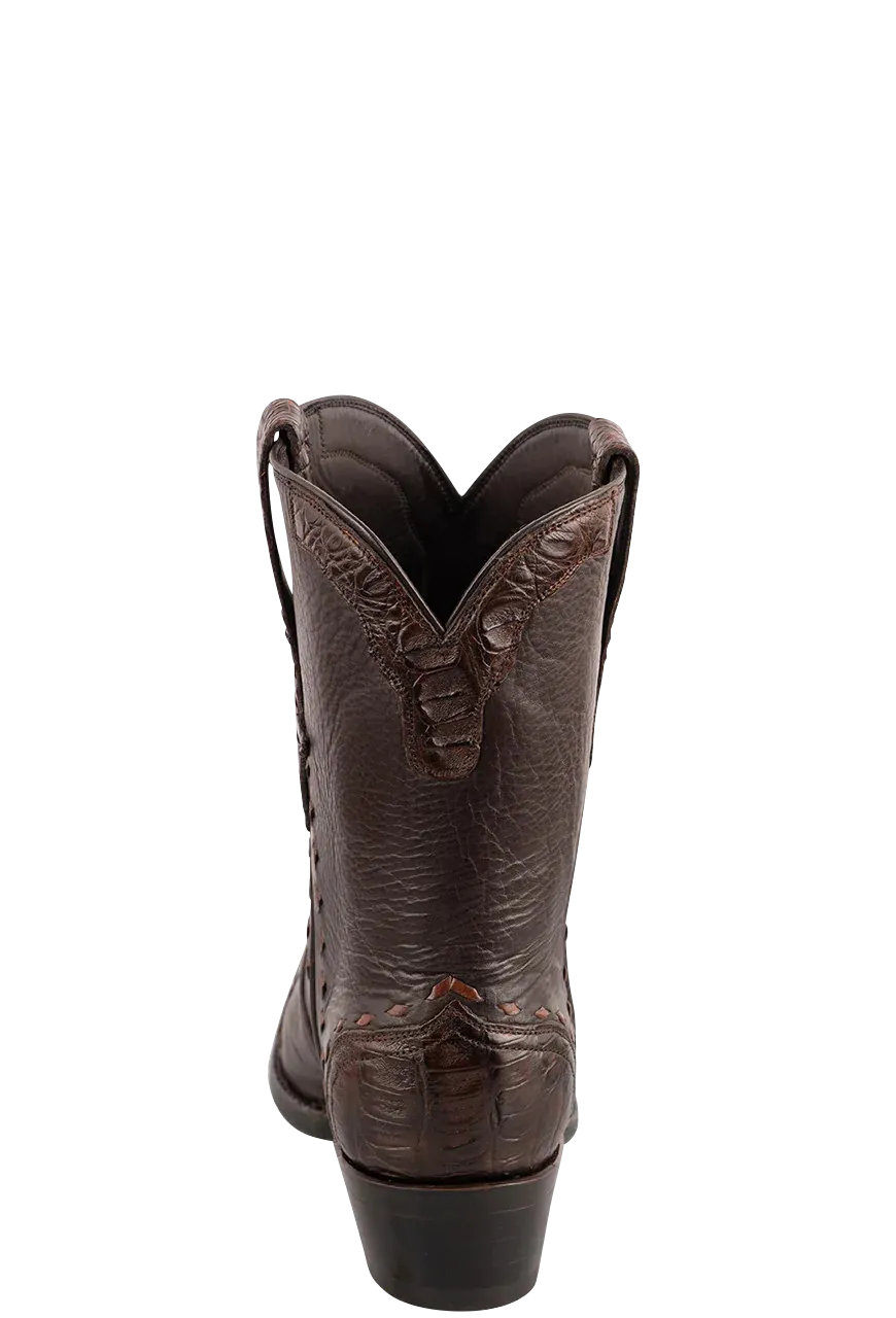 Stallion Women's Caiman & Italian Calf Boots - Chocolate