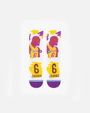 Stance Los Angeles Lakers LeBron James Paint Crew Socks White