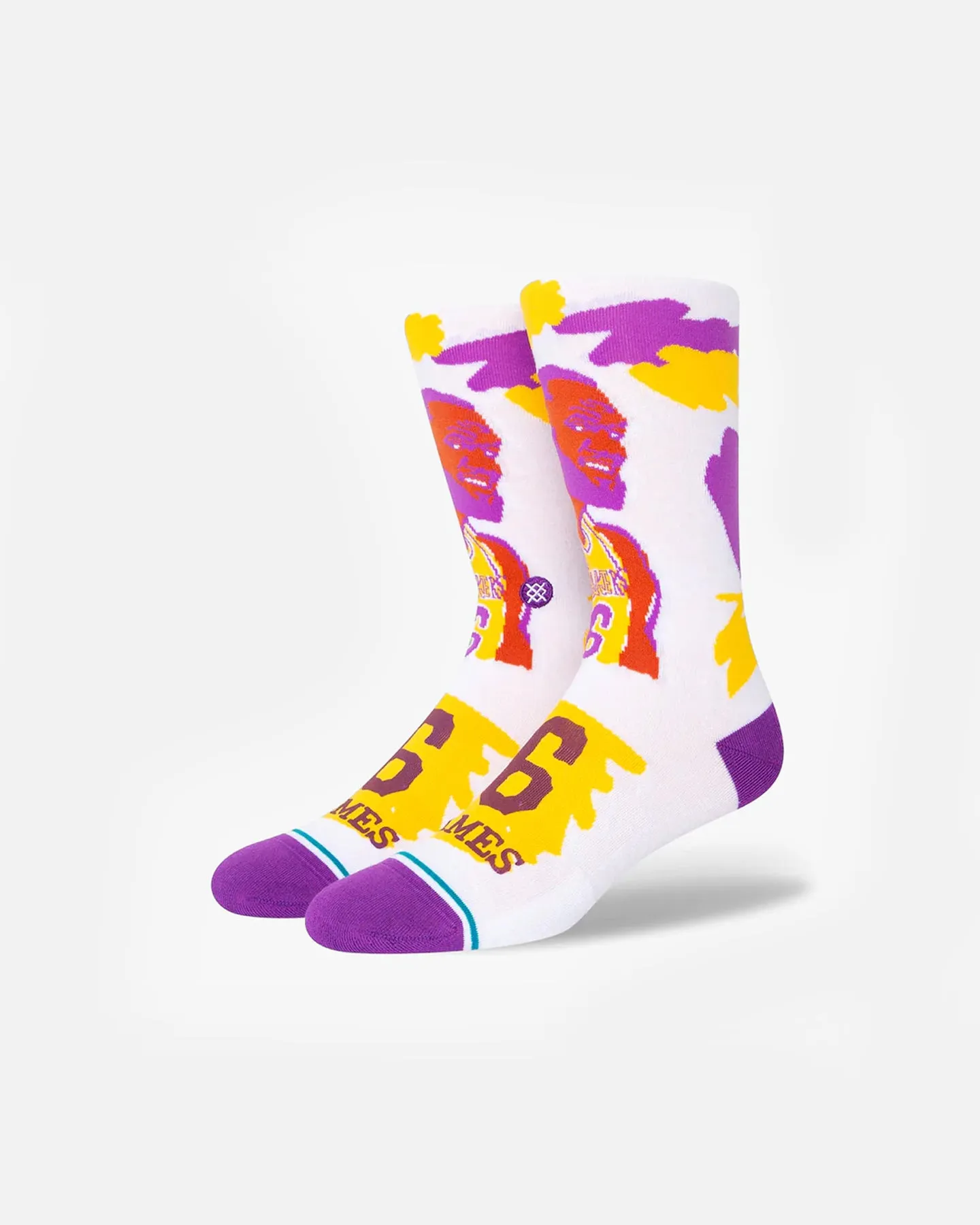 Stance Los Angeles Lakers LeBron James Paint Crew Socks White