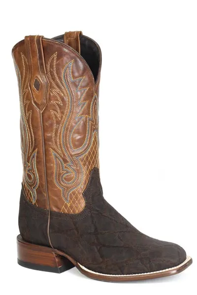 'Stetson' Men's 13" Thunder Elephant Western Square Toe - Brown / Cognac