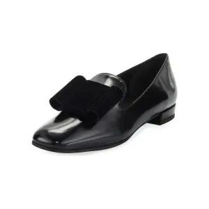 Stuart Weitzman Limbow Velvet-Bow Loafer - Size 7.5