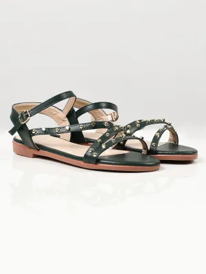 Studded Sandals - Green