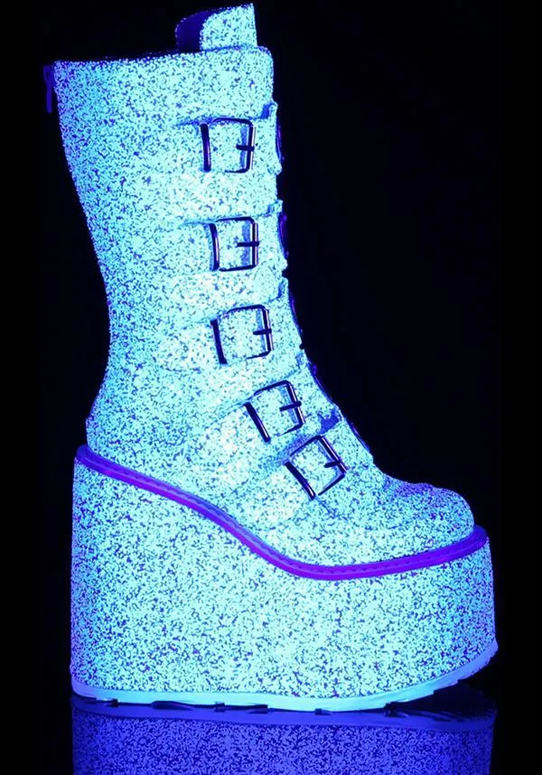 SWING-230G [White Multi Glitter] | PLATFORM BOOTS [PREORDER]