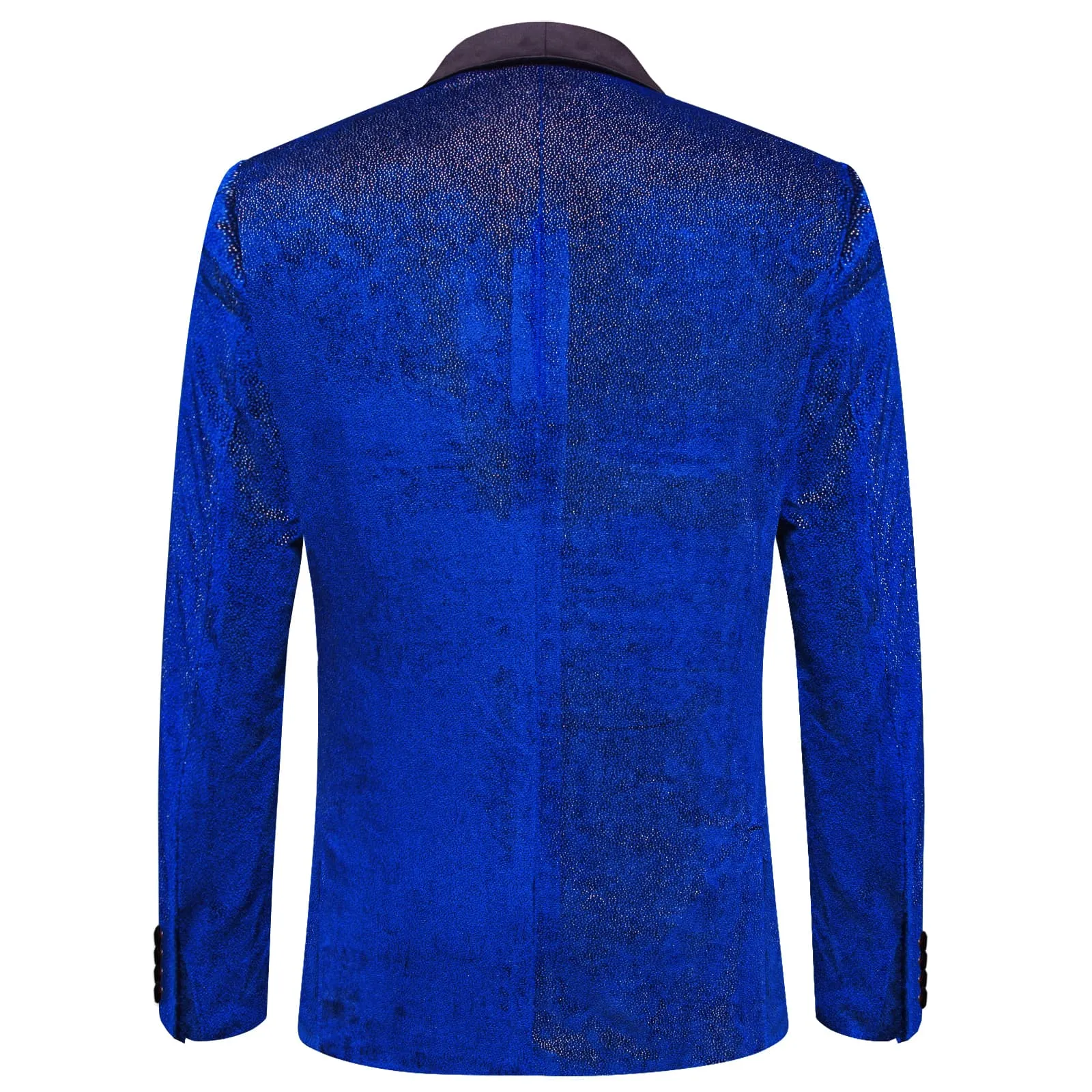 Ties2you Velvet Suit Egyptian Blue Solid Hot Stamping Shawl Collar Mens Suit Jacket for Prom