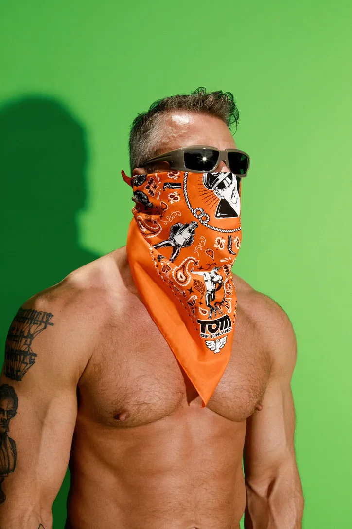 Tom of Finland Bandana by Peachy Kings Orange