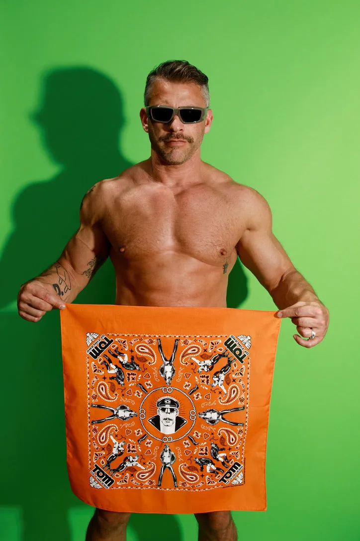 Tom of Finland Bandana by Peachy Kings Orange