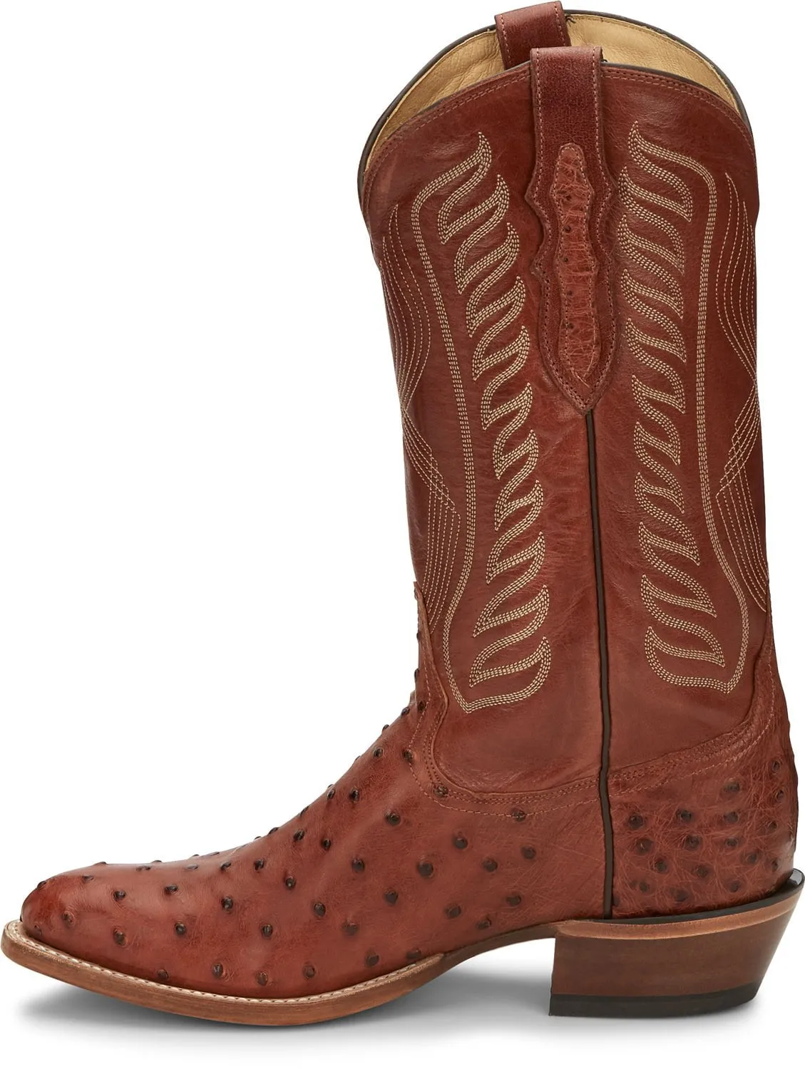 Tony Lama Mens McCandles Brandy Full Quill Ostrich Cowboy Boots