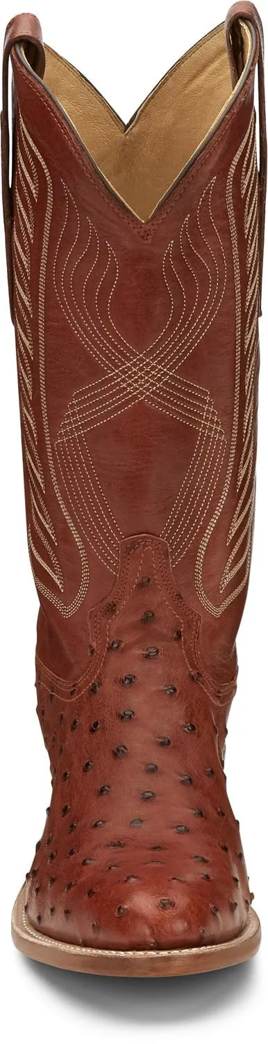 Tony Lama Mens McCandles Brandy Full Quill Ostrich Cowboy Boots