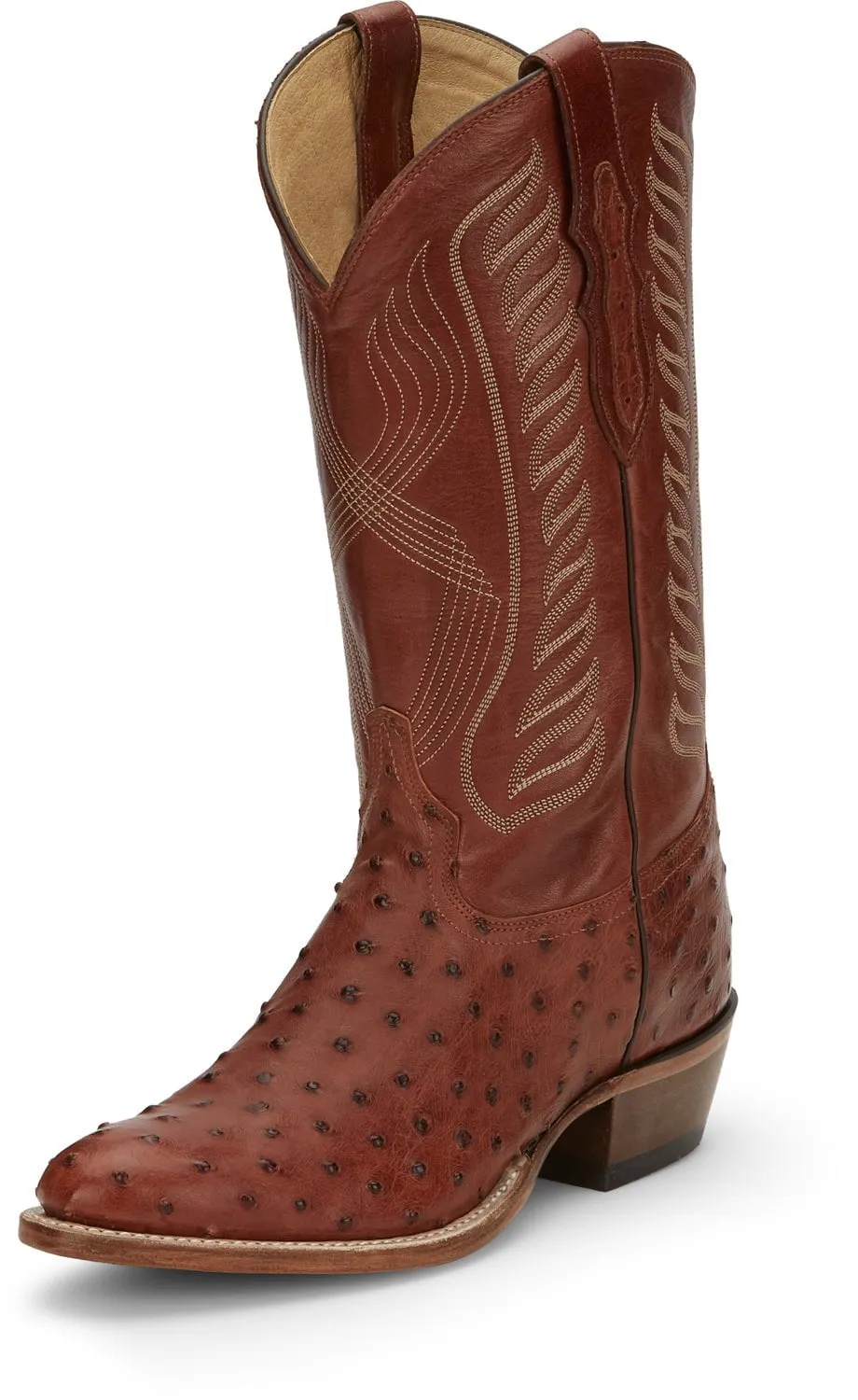 Tony Lama Mens McCandles Brandy Full Quill Ostrich Cowboy Boots