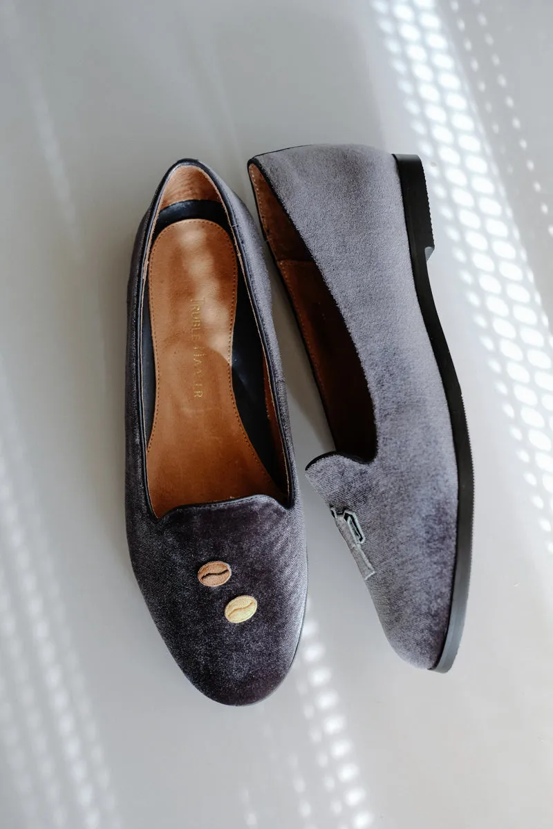 Truble Maaker | Velvet Embroidered Slippers