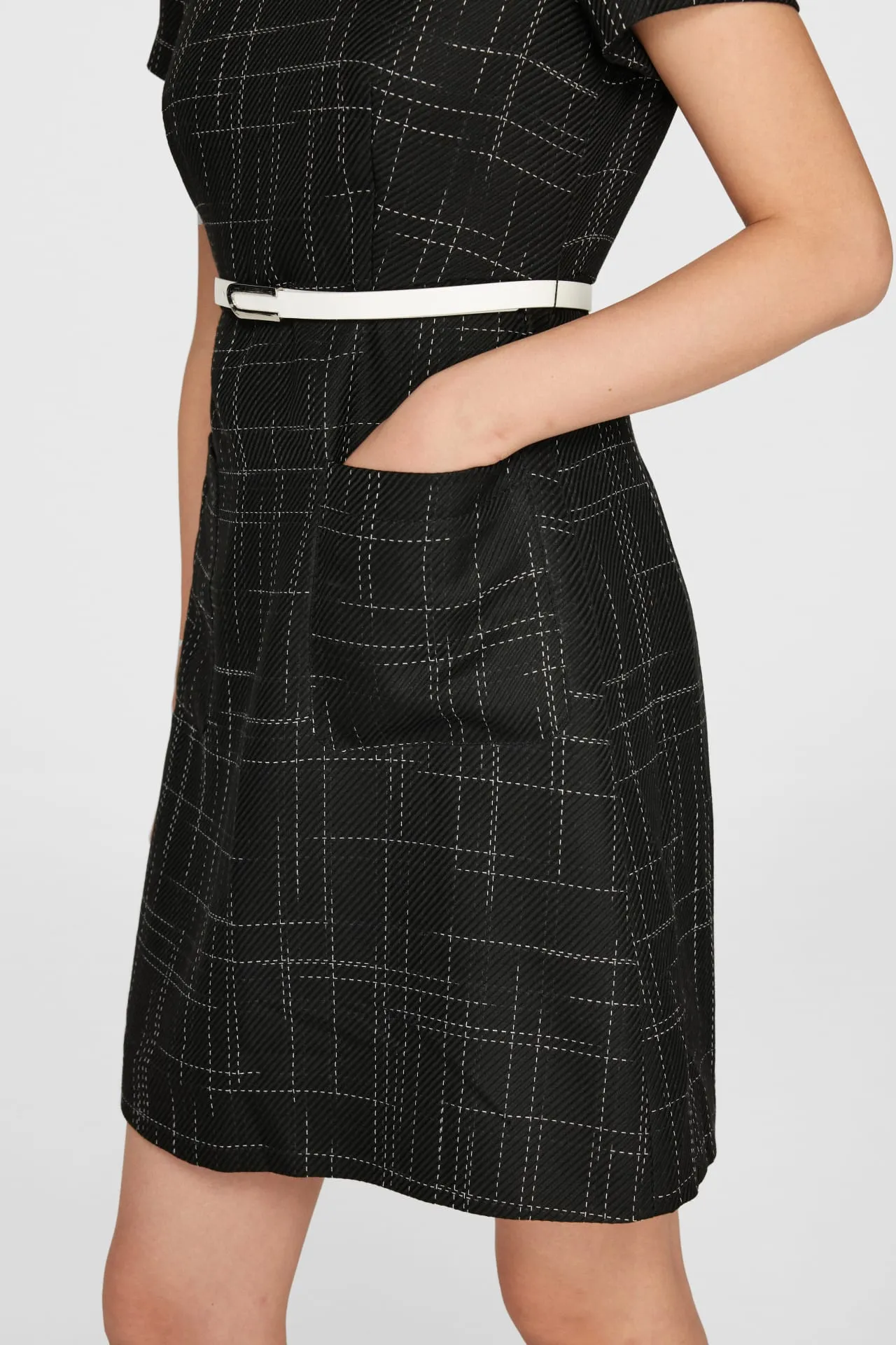 Twiggy Soft Touch Check Dress with Belt