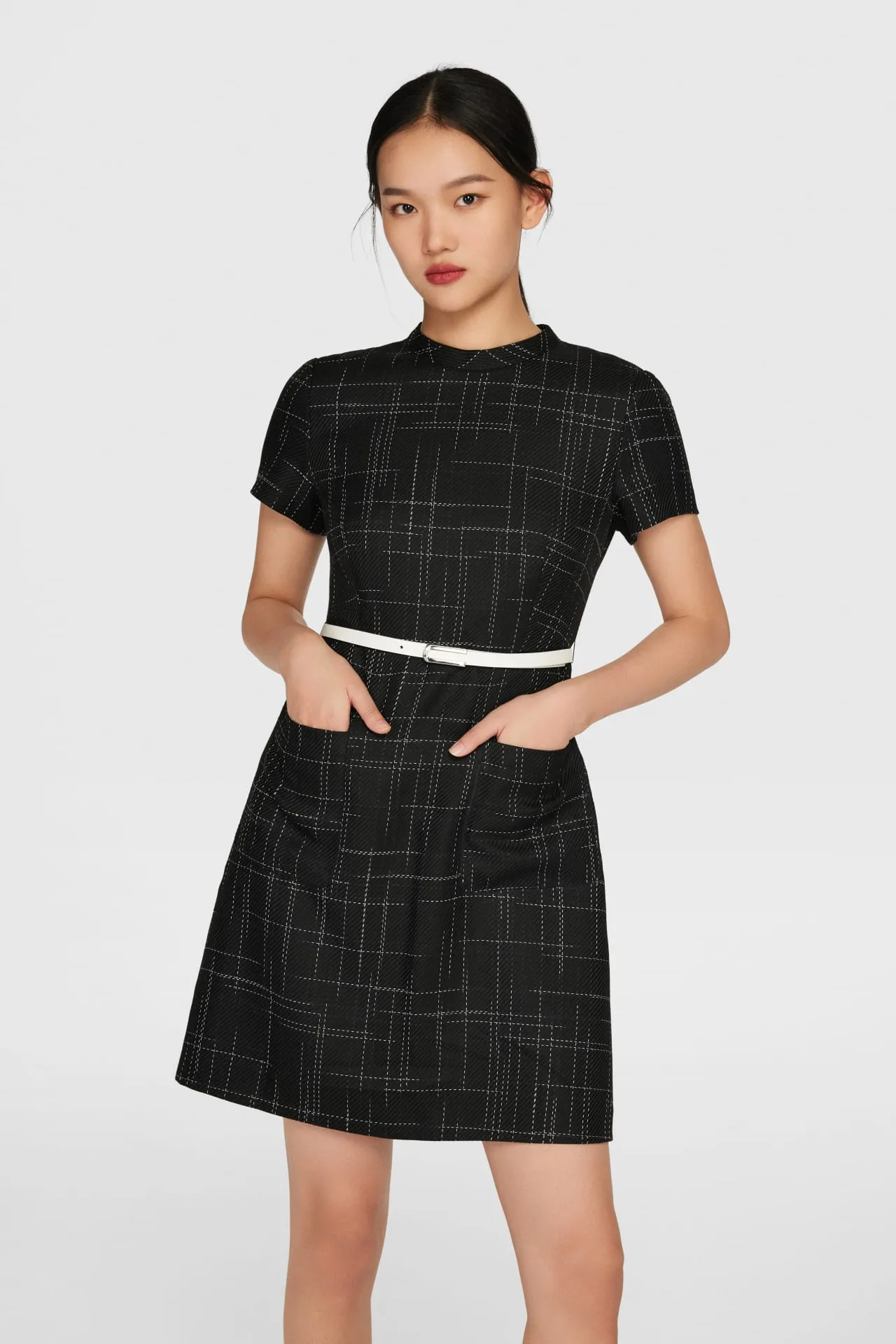 Twiggy Soft Touch Check Dress with Belt