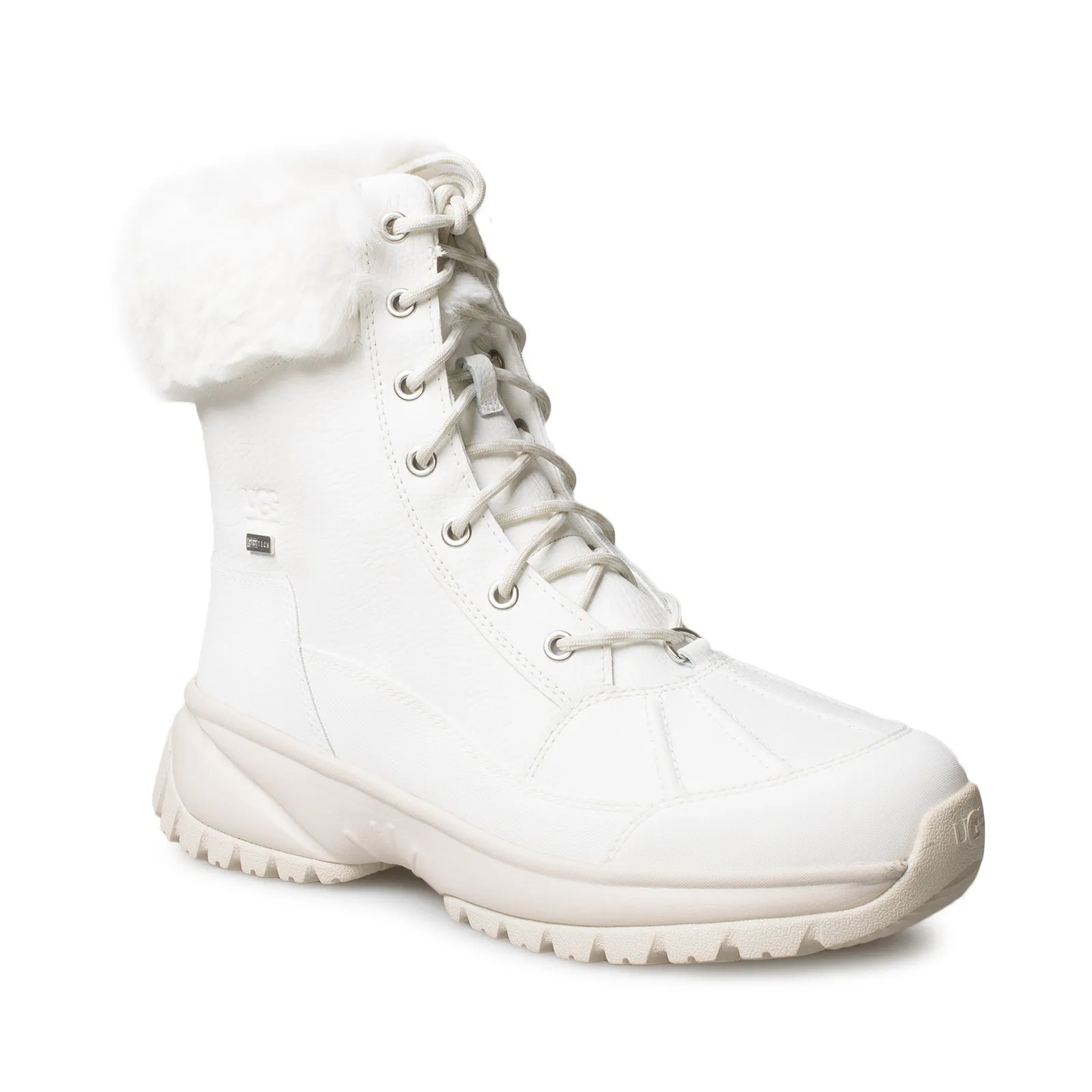 UGG Yose Fluff White Boots - Women's