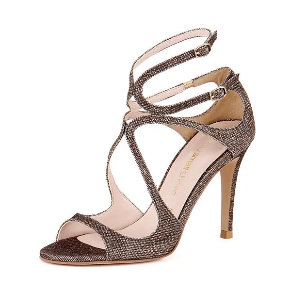 *UK size 2.5  - CONFESSION - bronze, 8cm heels