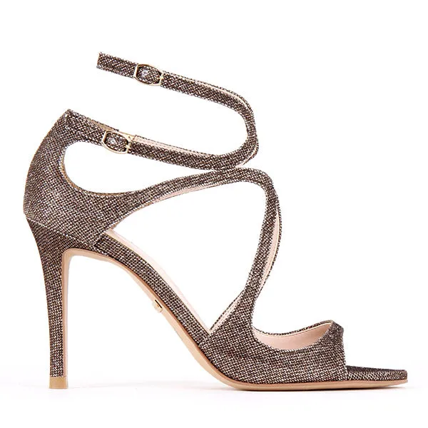 *UK size 2.5  - CONFESSION - bronze, 8cm heels