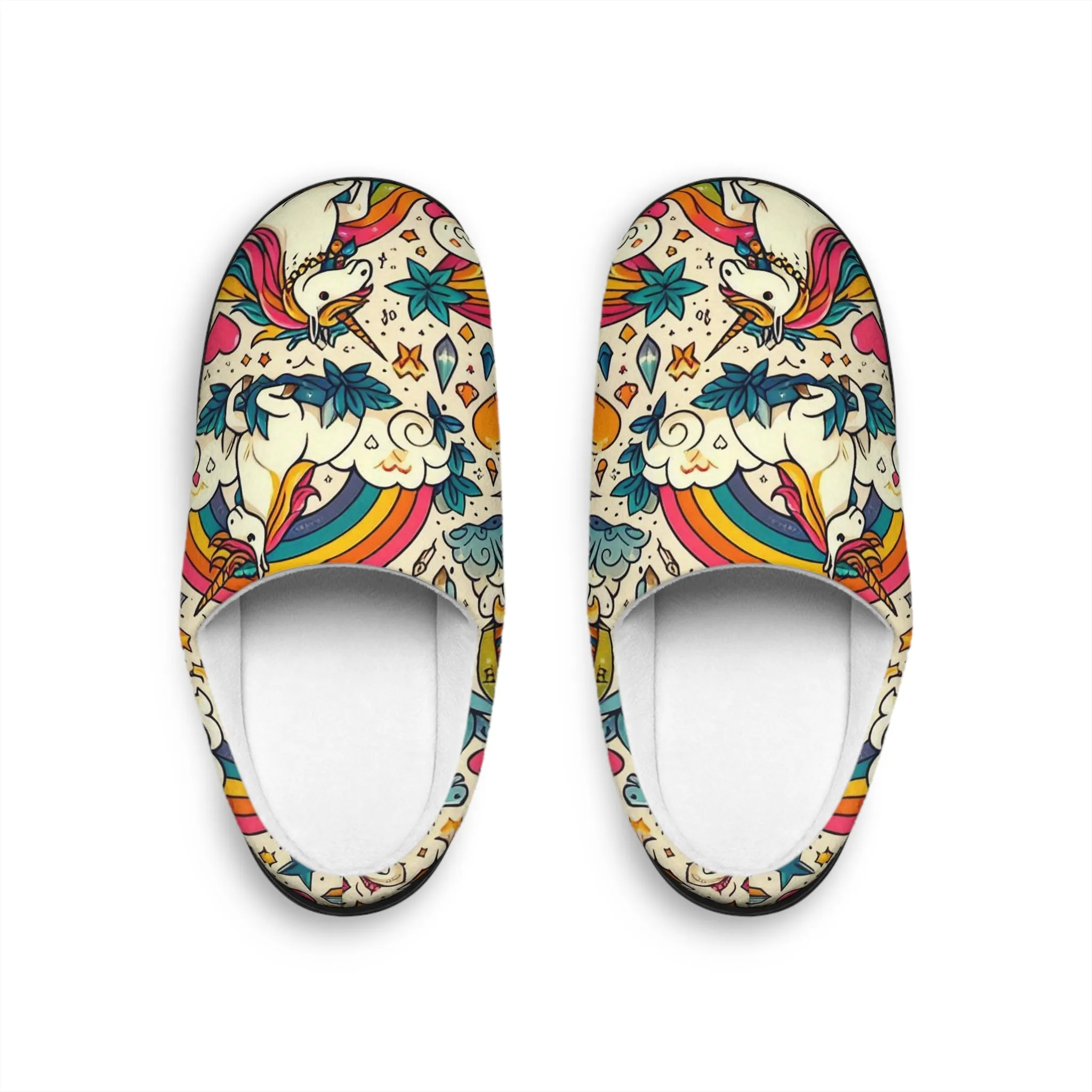 Unicorns and Rainbows - Women's Indoor Slippers