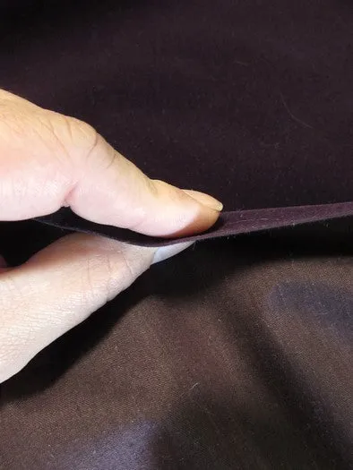 Upholstery Grade Solid Flocking Velvet Fabric / Dark Purple / 40 Yards Roll