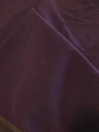 Upholstery Grade Solid Flocking Velvet Fabric / Dark Purple / Sold By The Yard