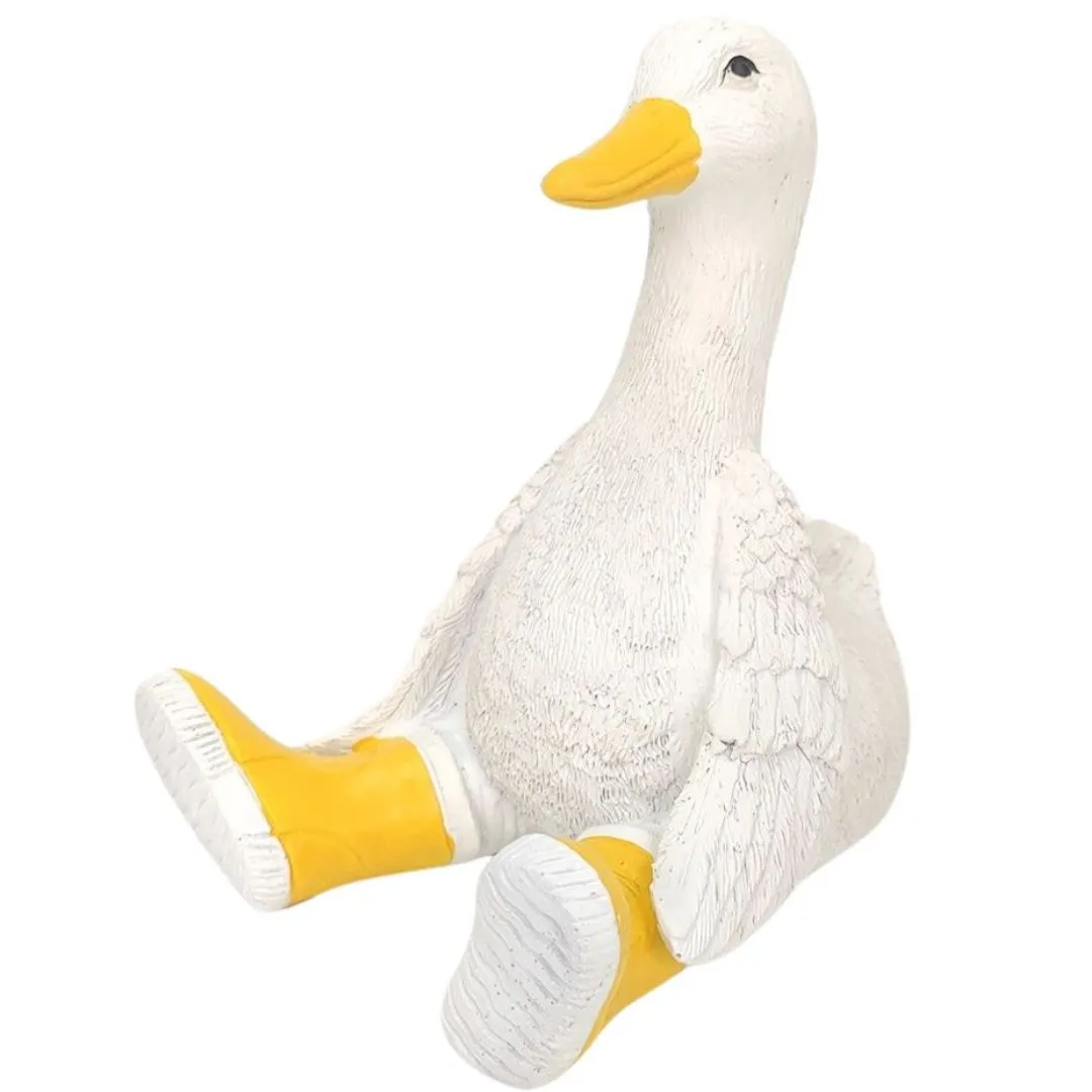 Urban Products Sitting Duck In Boots Ornamental Yellow 13cm