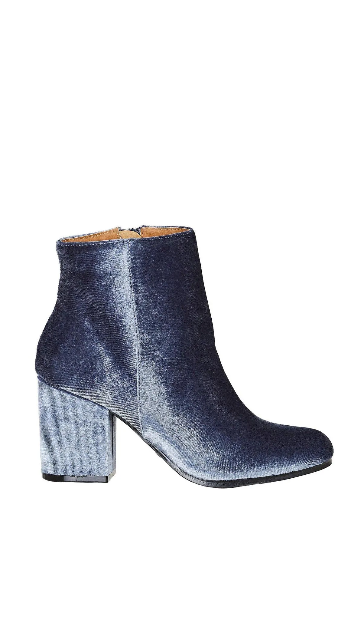 Velour Ankle Booties Ice Blue