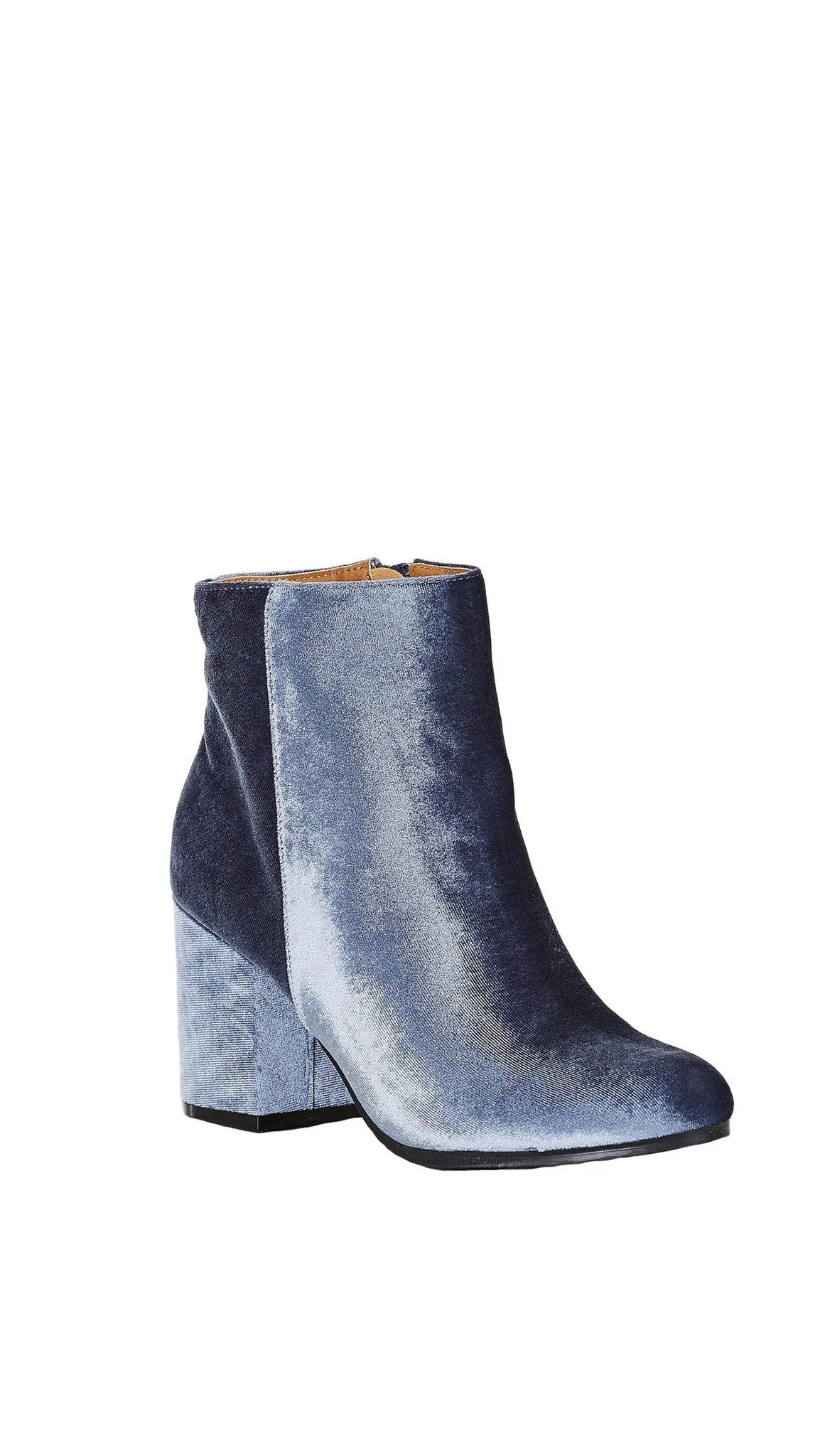 Velour Ankle Booties Ice Blue