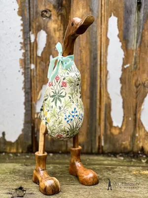 Victoria - Decorated Wooden Duck in Boots by Mrs H the Duck Lady