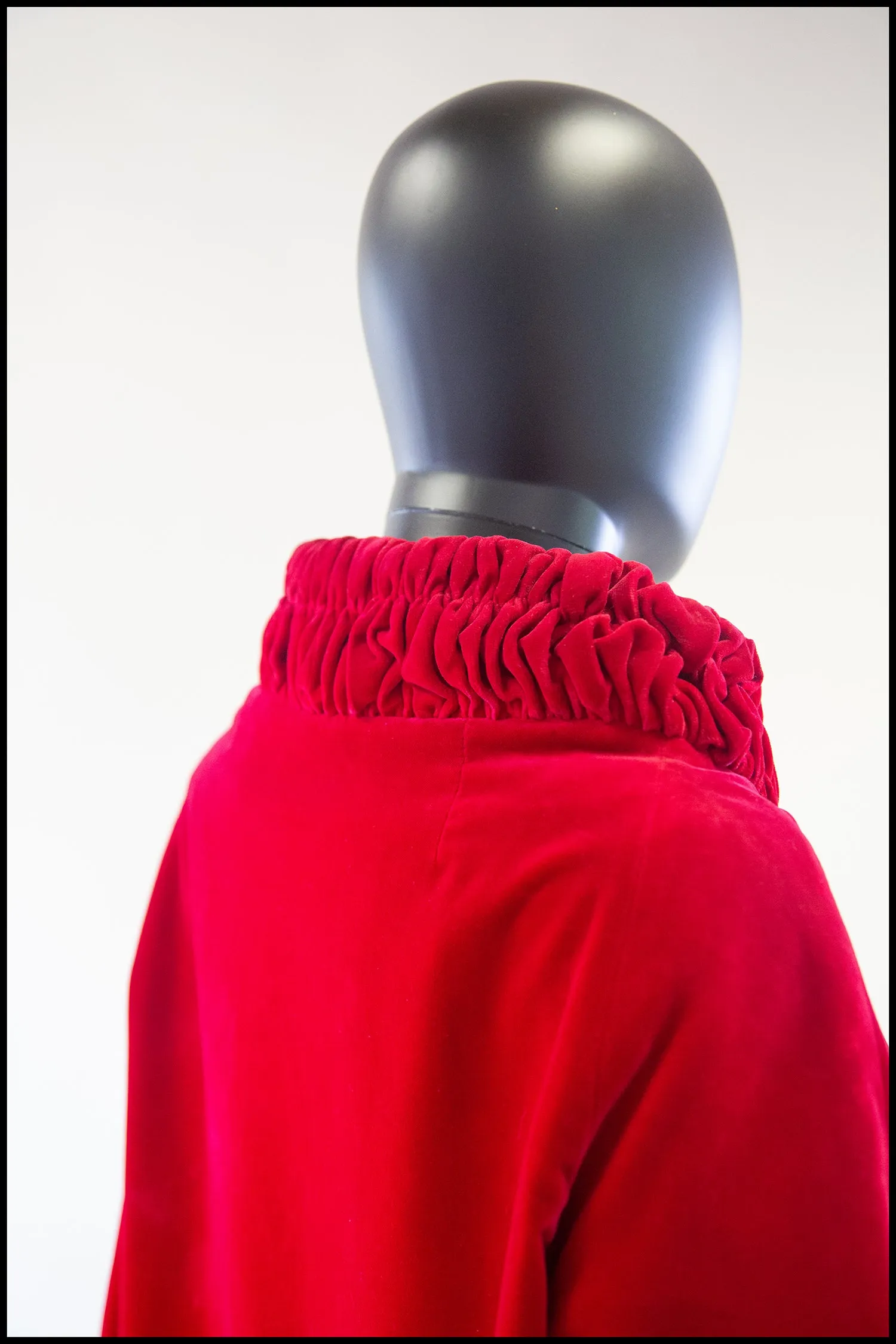 Vintage 1950s Red Velvet Evening Coat