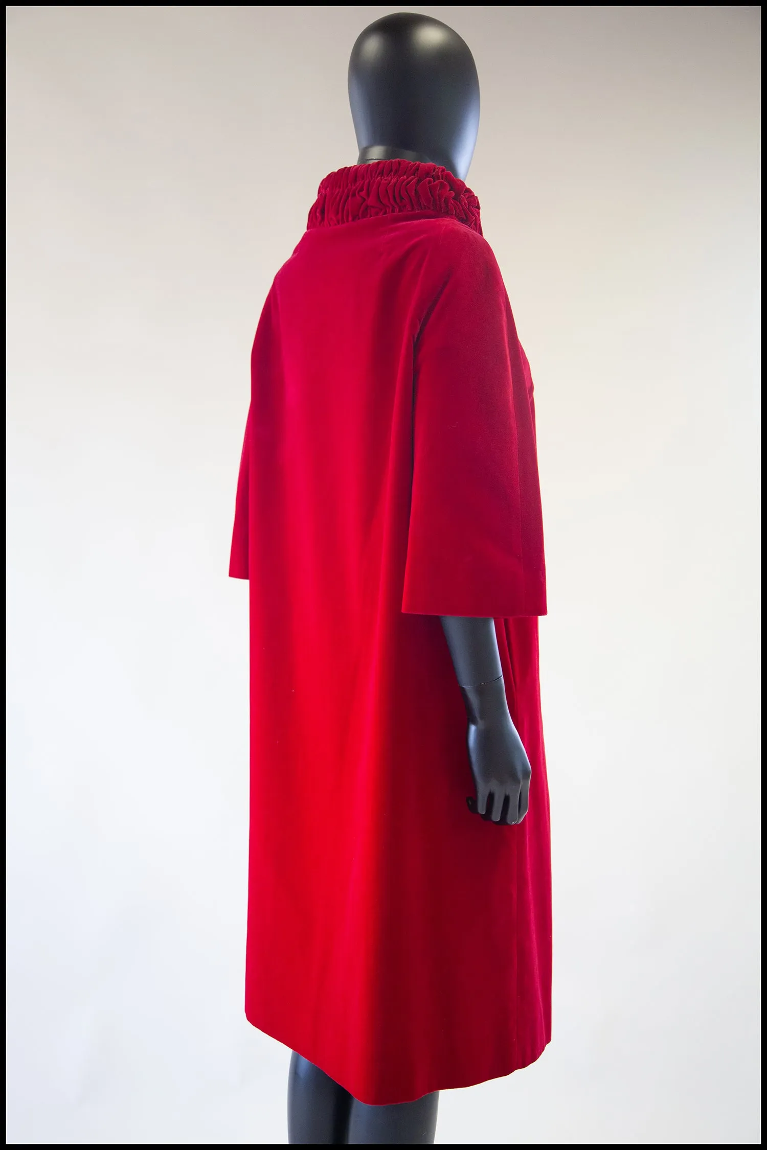 Vintage 1950s Red Velvet Evening Coat