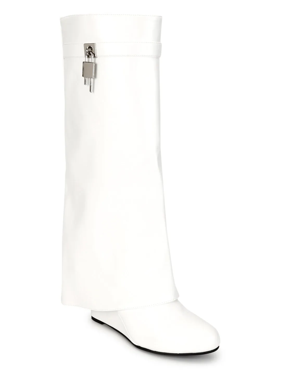 White PU High-End-Fashion Stylish Knee Boots (TC-RS3670-WHT)