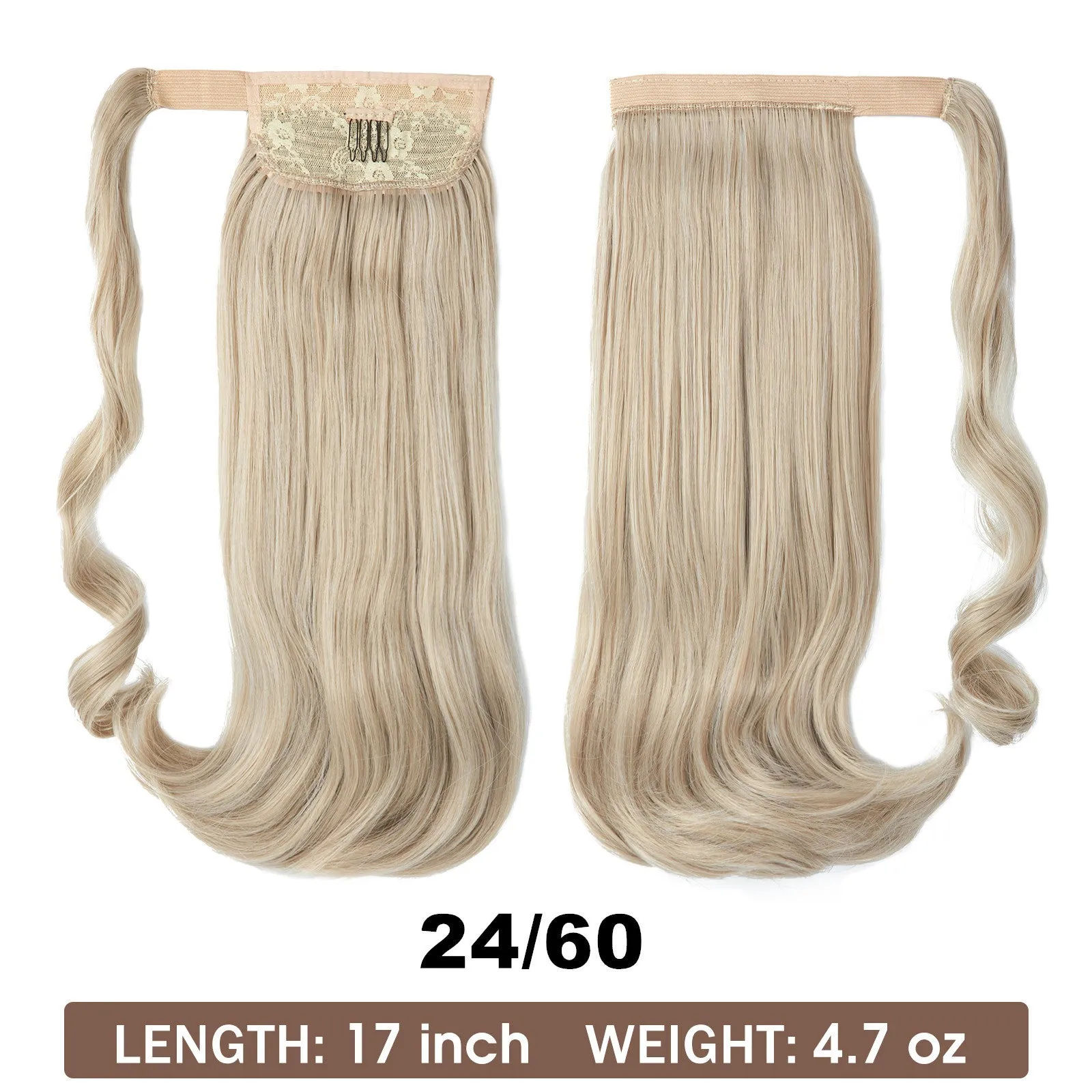 Wig Ponytail Long Straight Hair Elastic Velcro