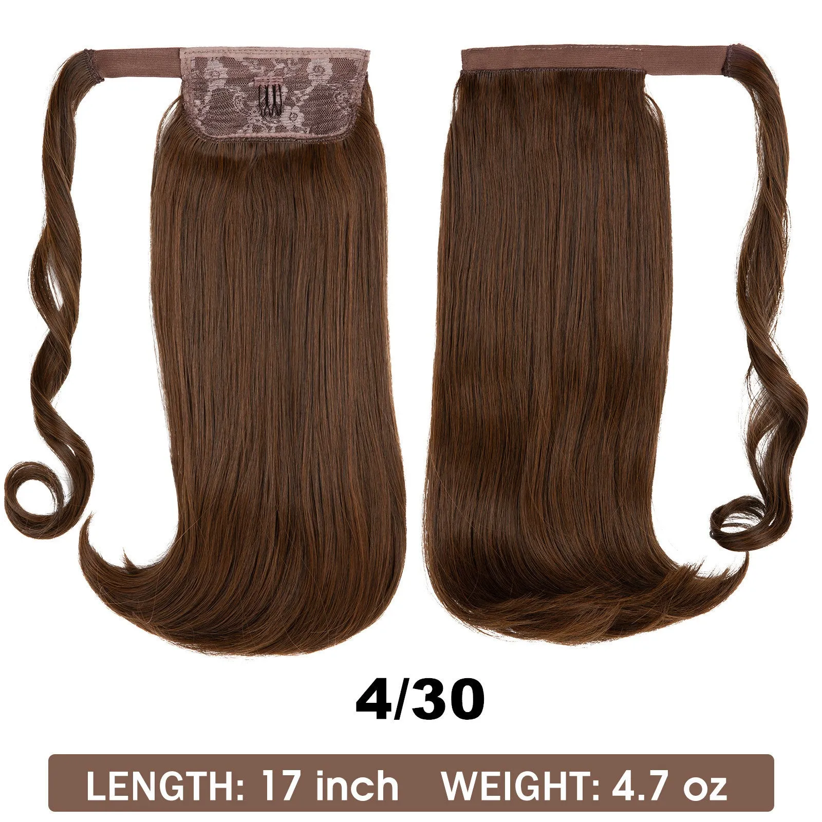 Wig Ponytail Long Straight Hair Elastic Velcro