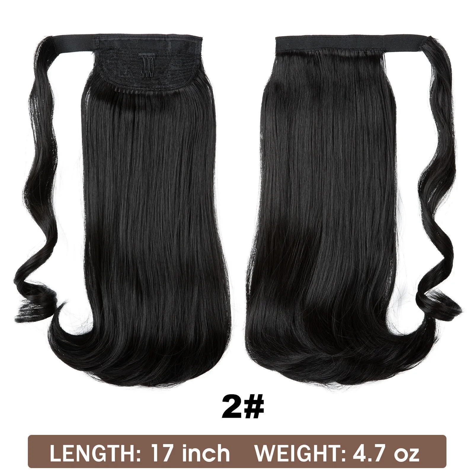 Wig Ponytail Long Straight Hair Elastic Velcro