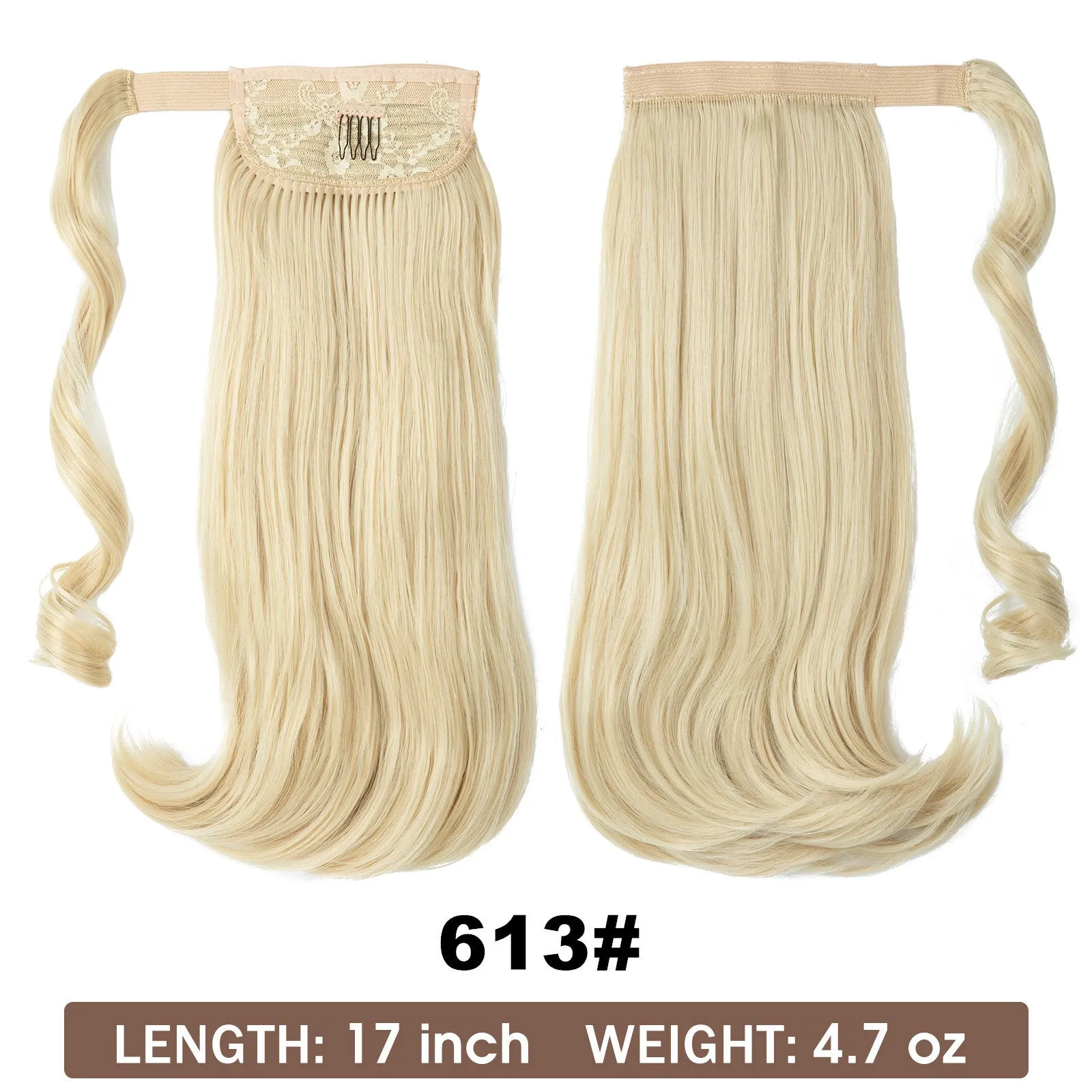 Wig Ponytail Long Straight Hair Elastic Velcro