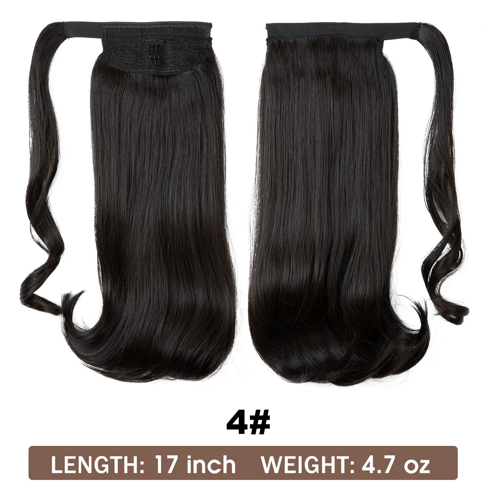 Wig Ponytail Long Straight Hair Elastic Velcro