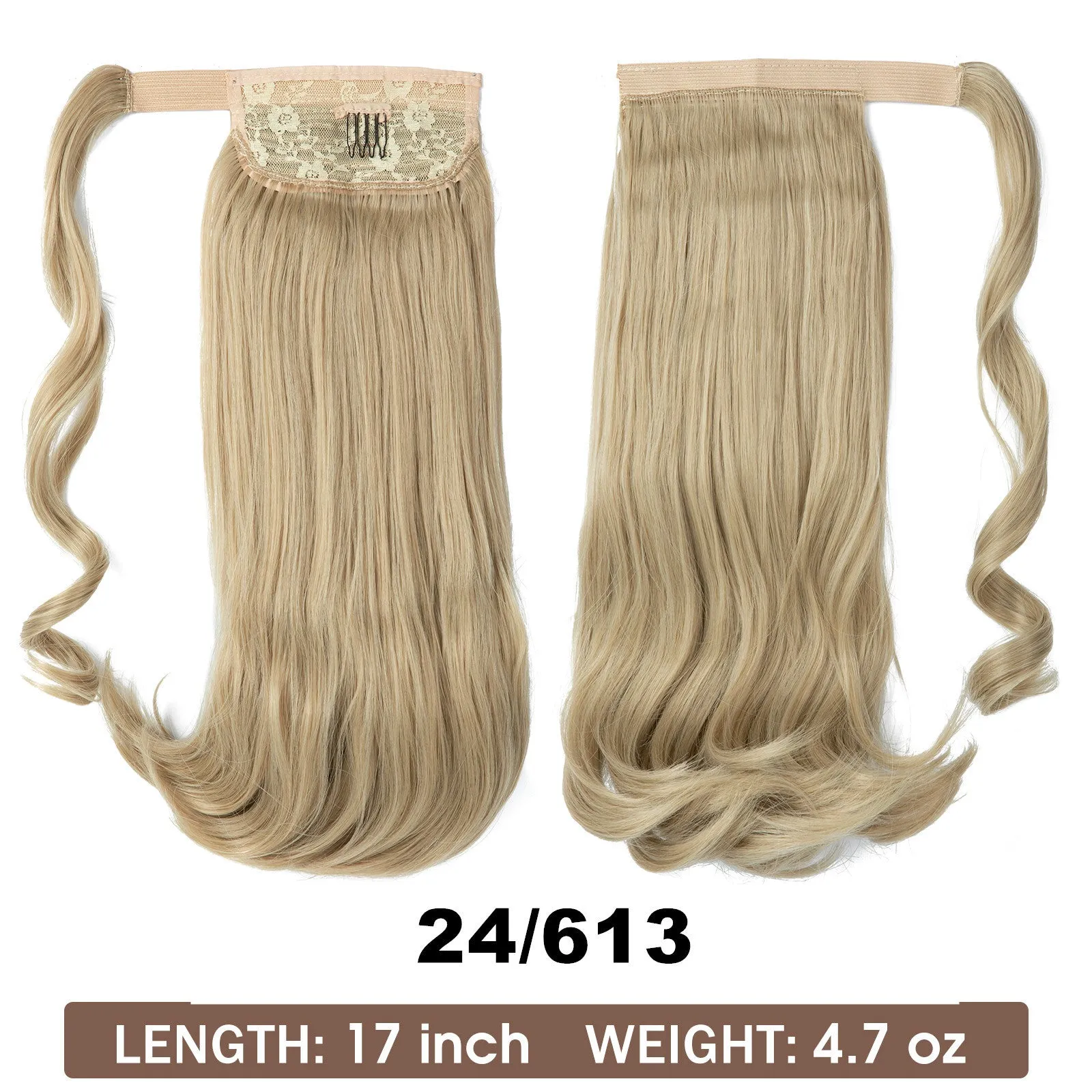 Wig Ponytail Long Straight Hair Elastic Velcro