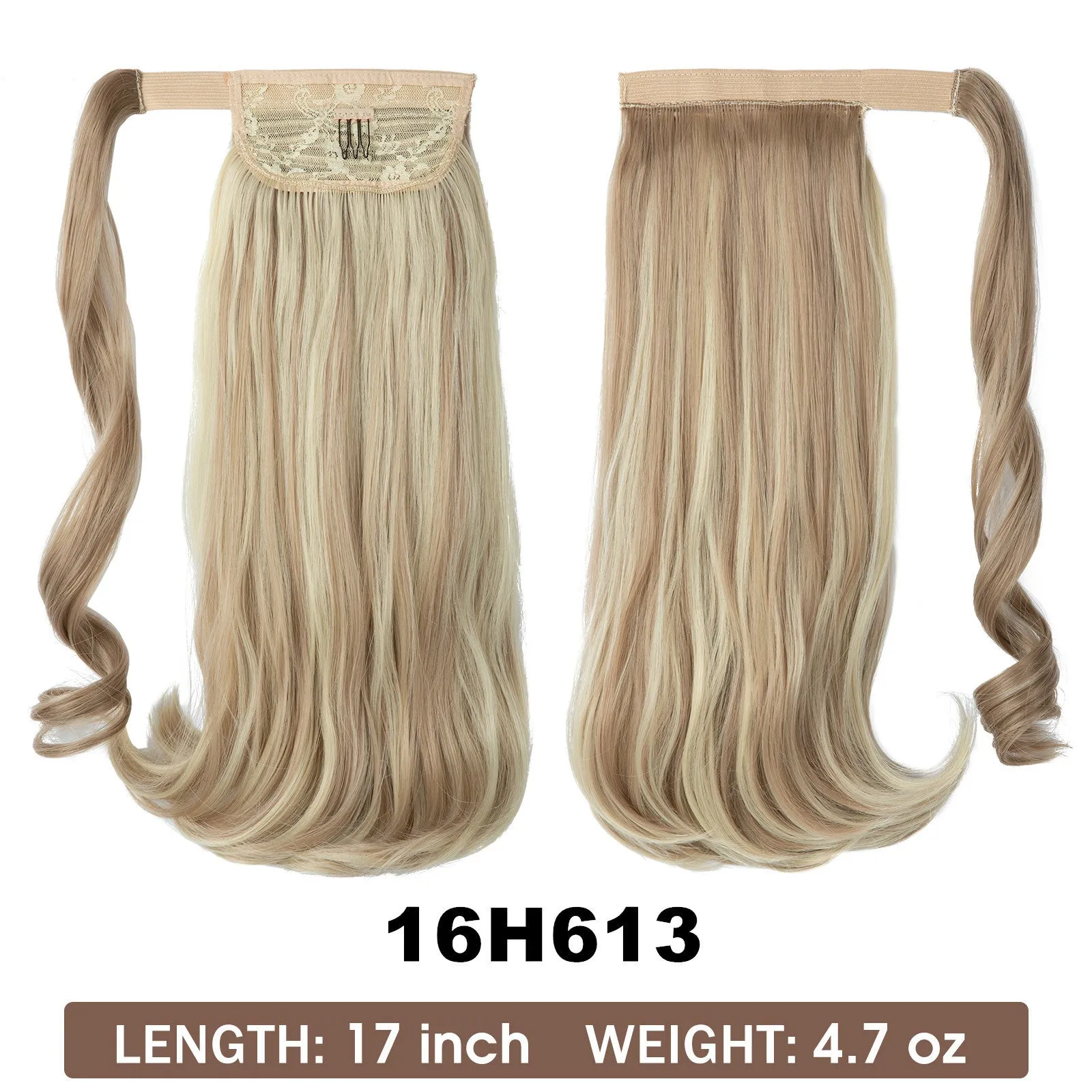 Wig Ponytail Long Straight Hair Elastic Velcro