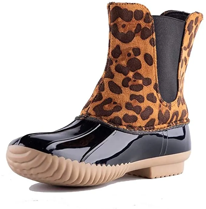 Women Chelsea Duck Boots Waterproof Platform Rain Boots