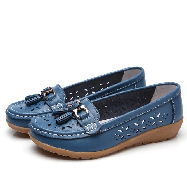 Women Flat 2019 Summer Women Genuine Leather Shoes