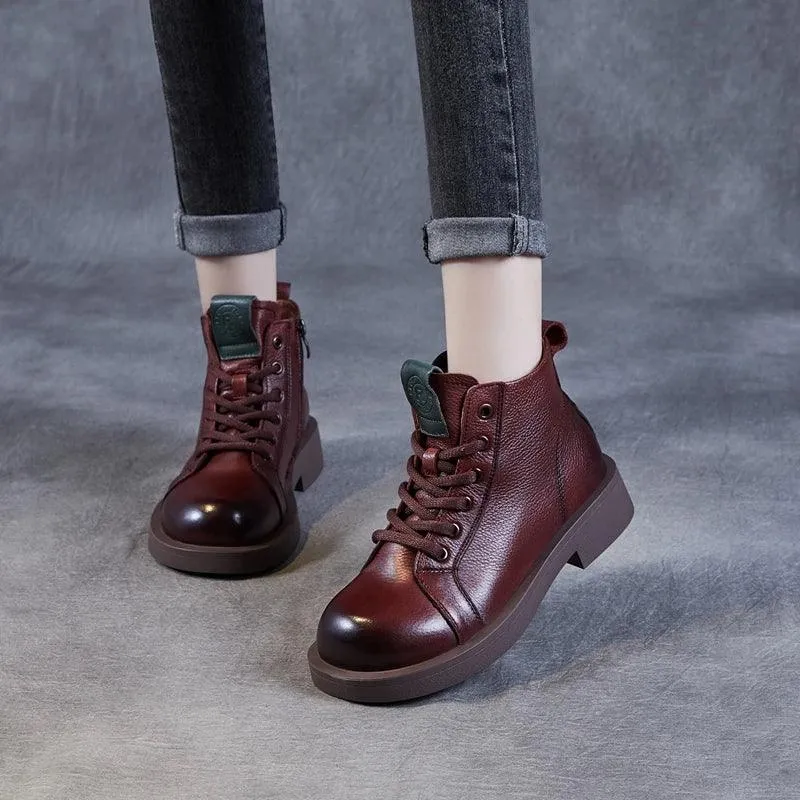 Women's Casual Shoes - Genuine Leather Ankle Boots - TSS150