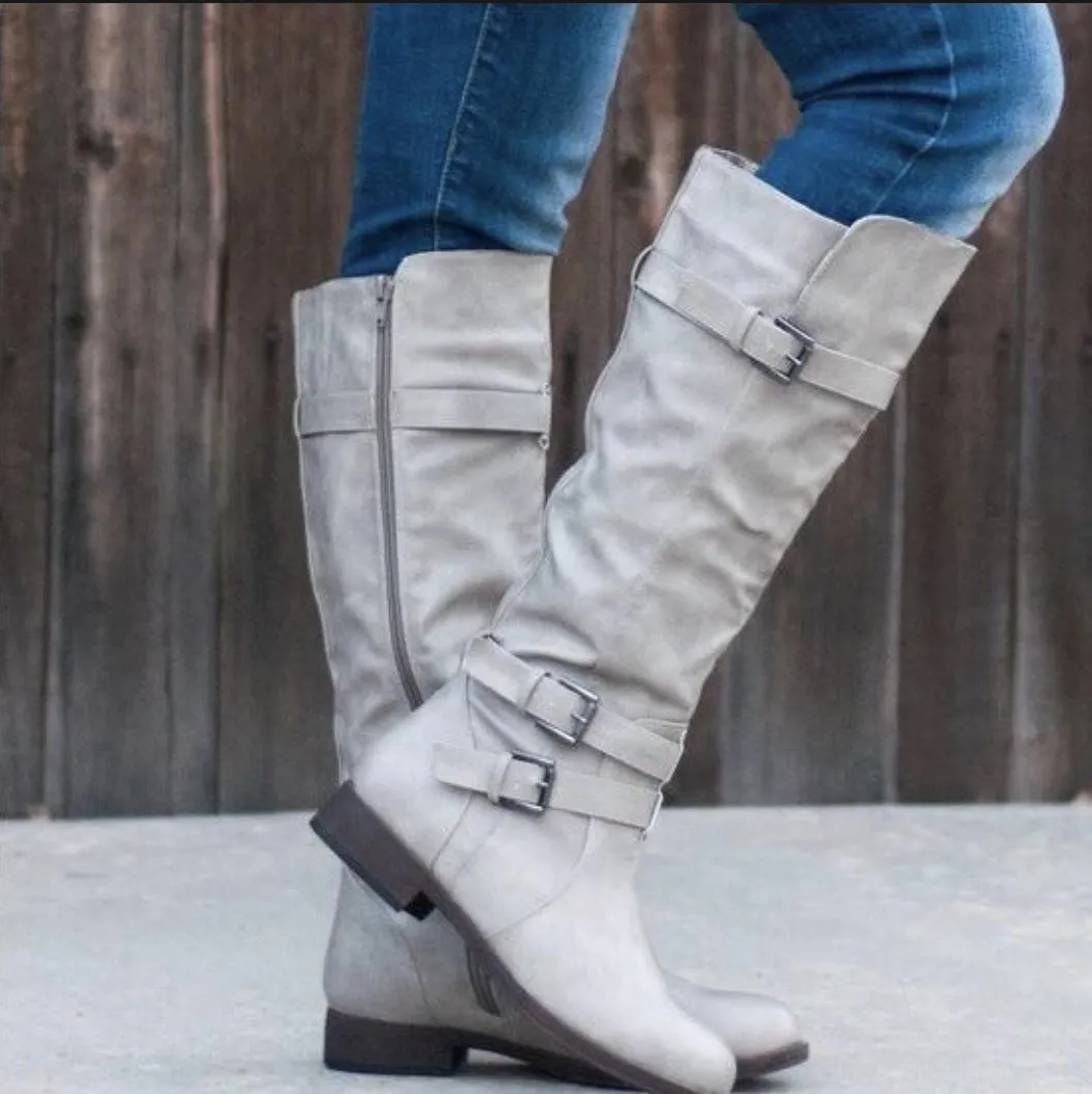 Women's flat knee high boots