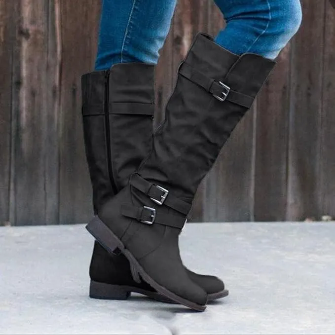 Women's flat knee high boots