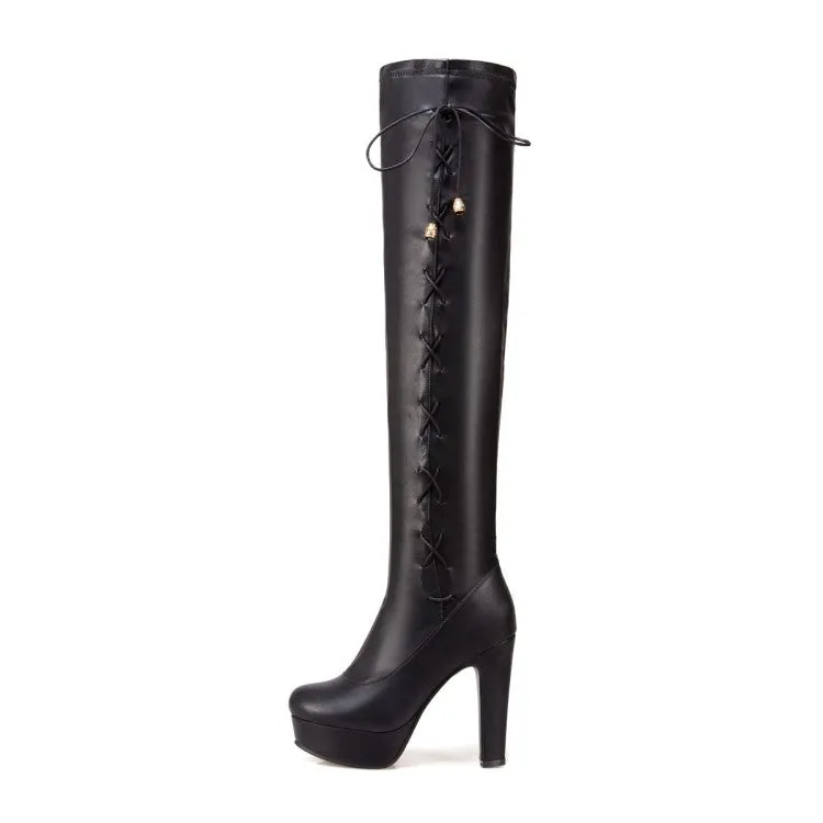 Women's Platform High Heels Knee High Boots