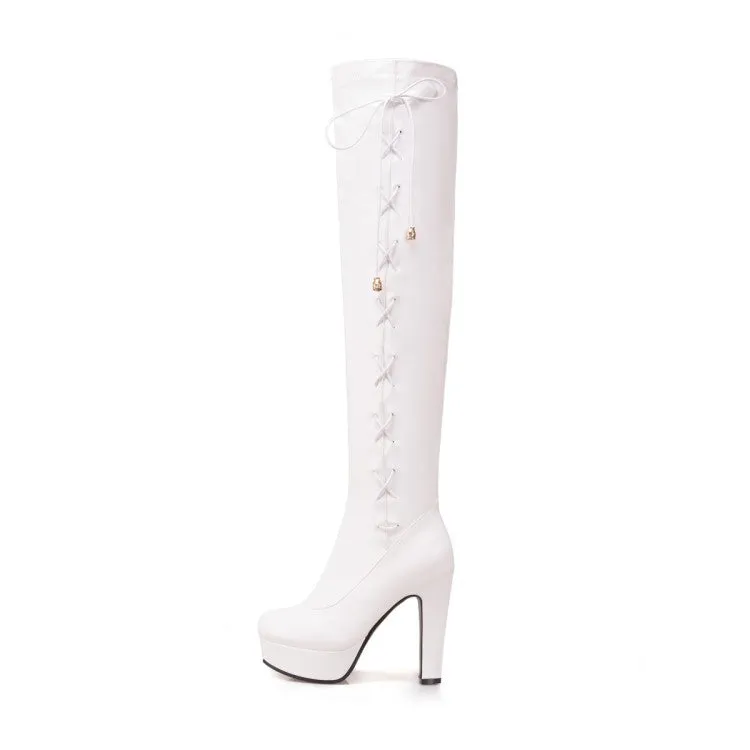 Women's Platform High Heels Knee High Boots