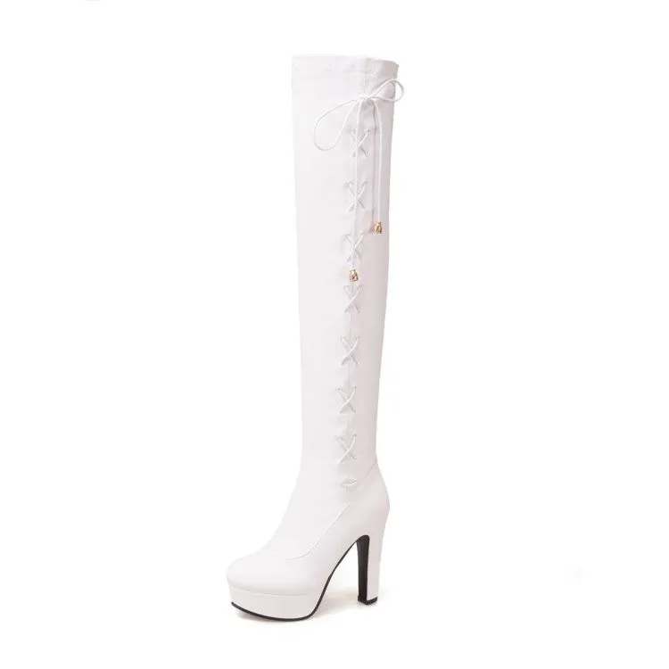 Women's Platform High Heels Knee High Boots