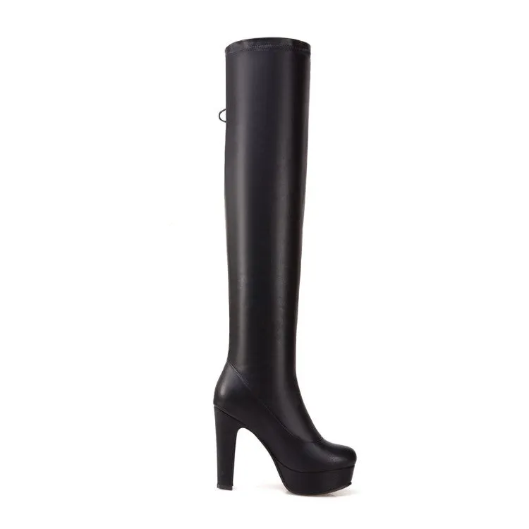 Women's Platform High Heels Knee High Boots