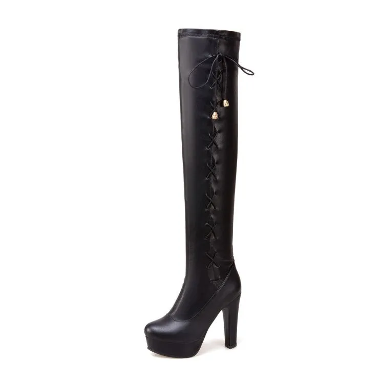 Women's Platform High Heels Knee High Boots