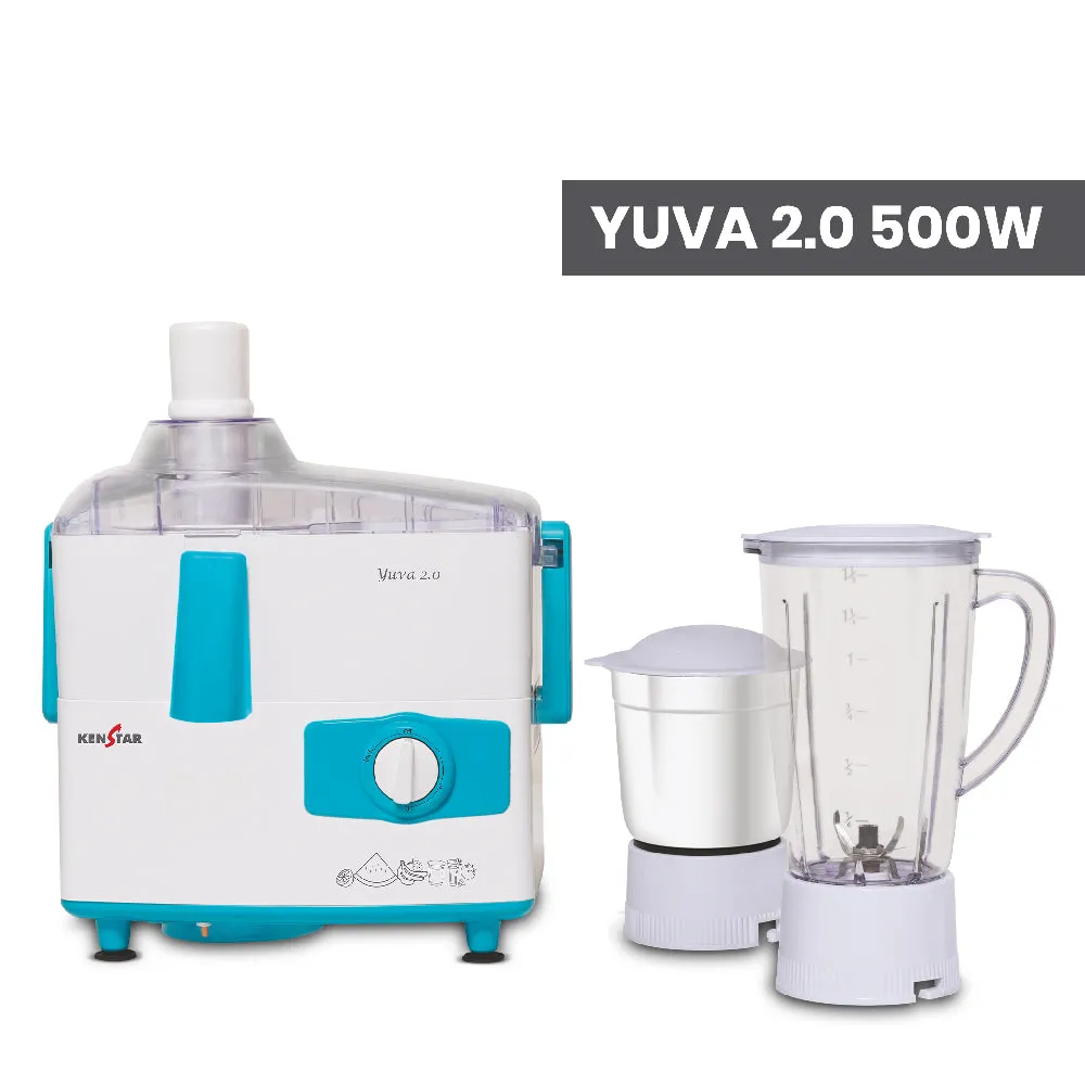 YUVA 2.0 500W, Juicer Mixer Grinder with POWER PLUS Turbo Motor